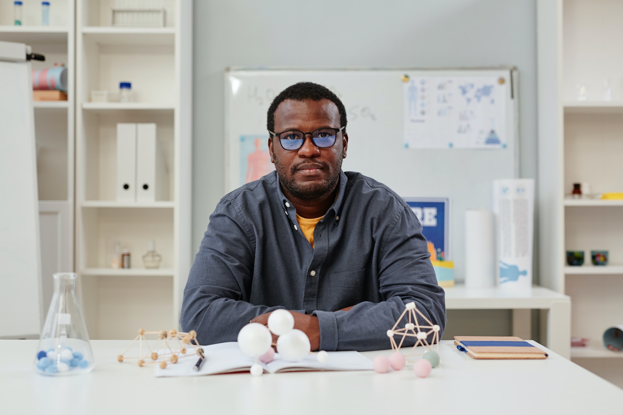 Black Science Teacher in School